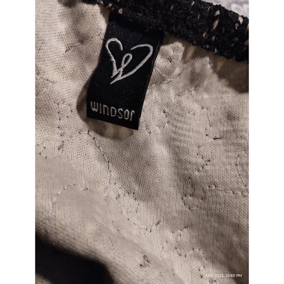 Y2K Windsor Women's size L Fish Net Sequin Floral Hi-Low Whimsigoth Peplum Top - Picture 11 of 12